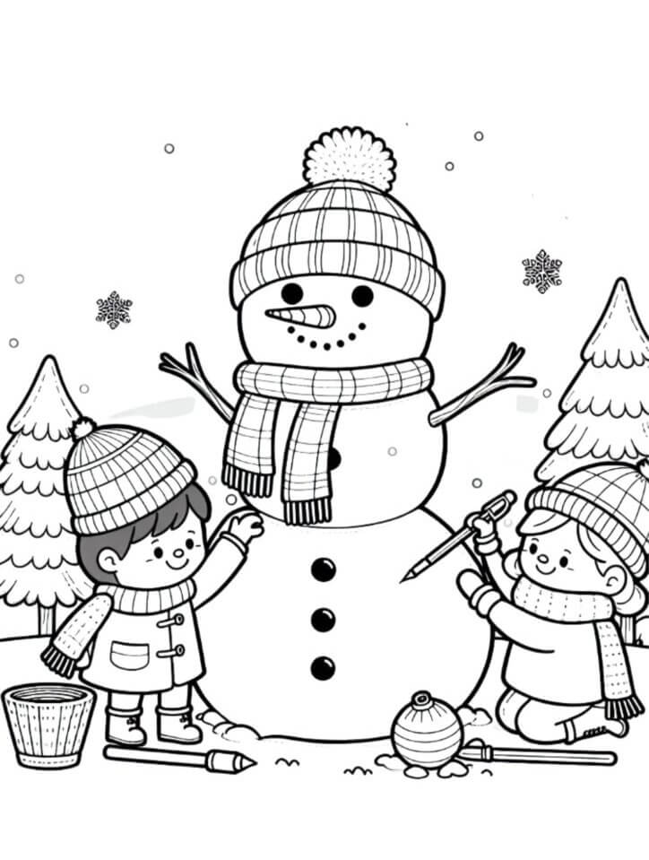 Desenho de Boneco de Neve para imprimir