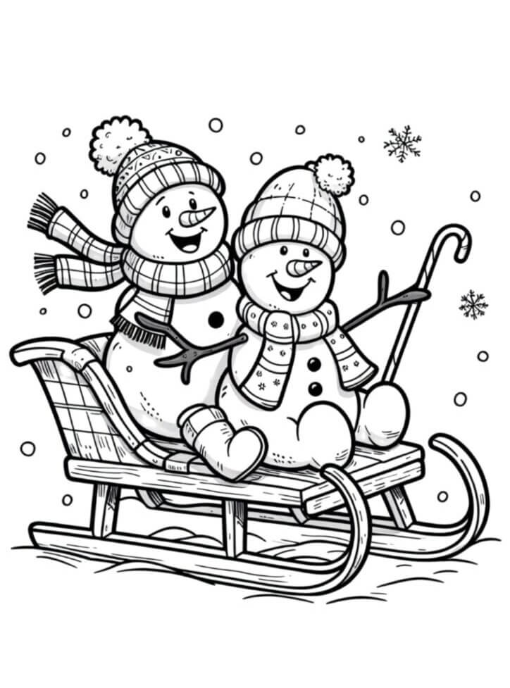 Desenho de Boneco de Neve para imprimir