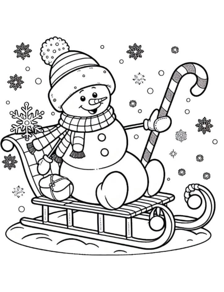 Desenho de Boneco de Neve para imprimir