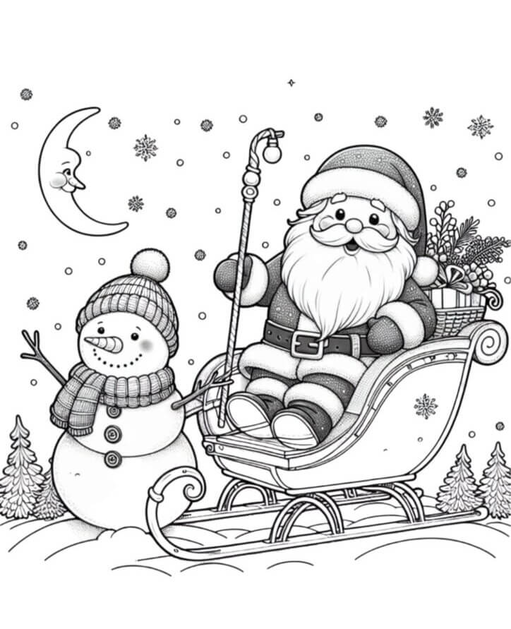 Desenho de Boneco de Neve para imprimir