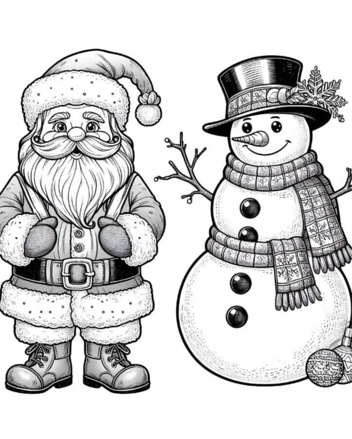 Desenho de Boneco de Neve para imprimir