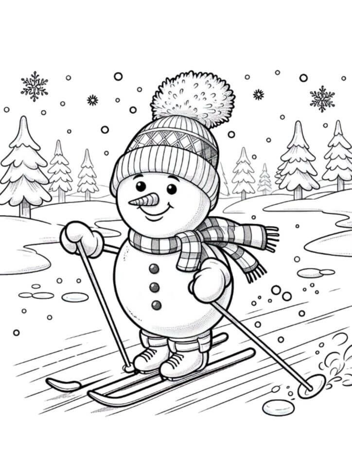 Desenho de Boneco de Neve para imprimir