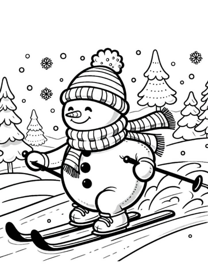 Desenho de Boneco de Neve para imprimir