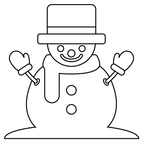 Desenho de Boneco de Neve para imprimir