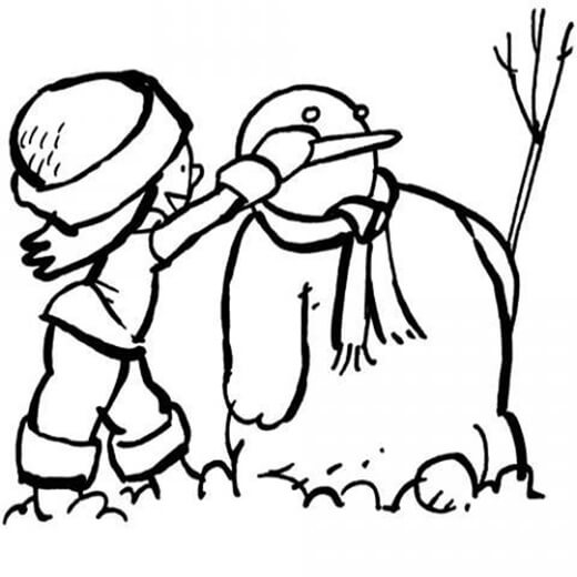 Desenho de Boneco de Neve para imprimir