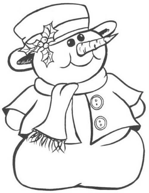 Desenho de Boneco de Neve para imprimir