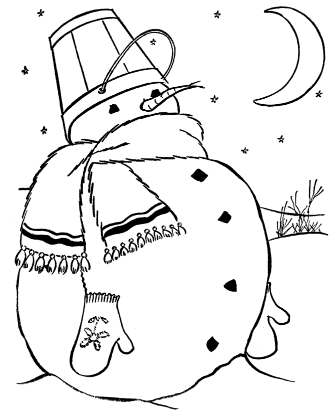 Desenho de Boneco de Neve para imprimir
