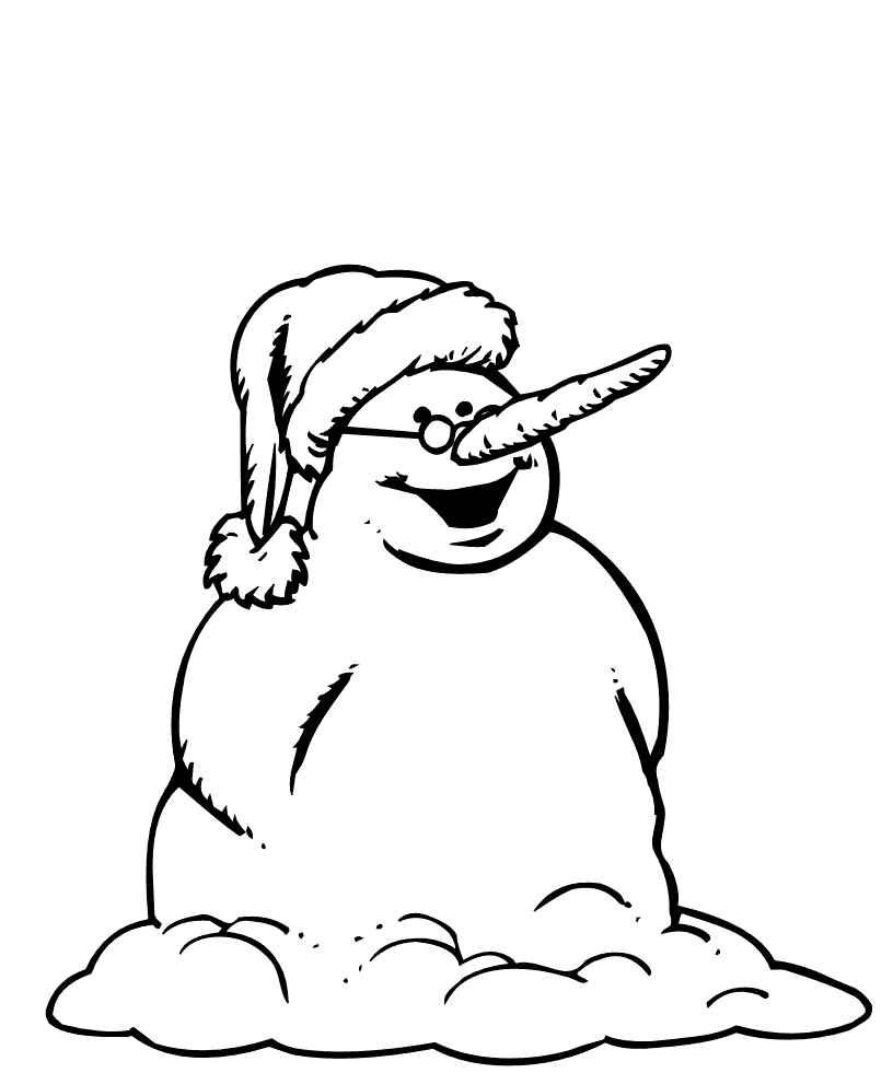 Desenho de Boneco de Neve para imprimir