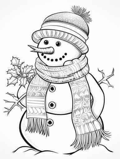 Desenho de Boneco de Neve para imprimir