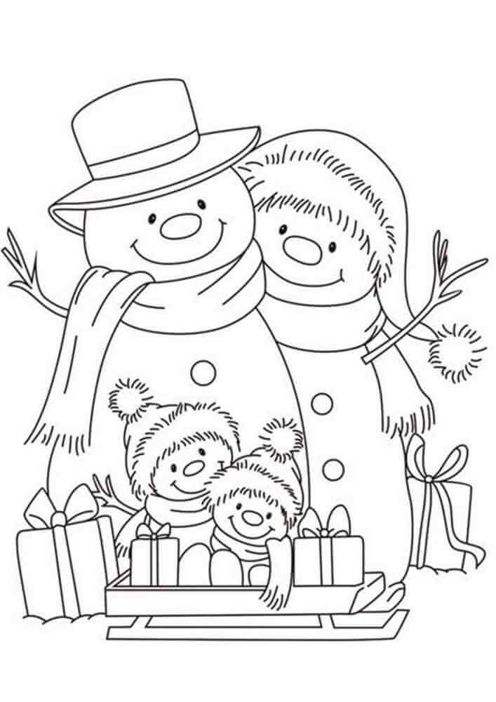 Desenho de Boneco de Neve para imprimir