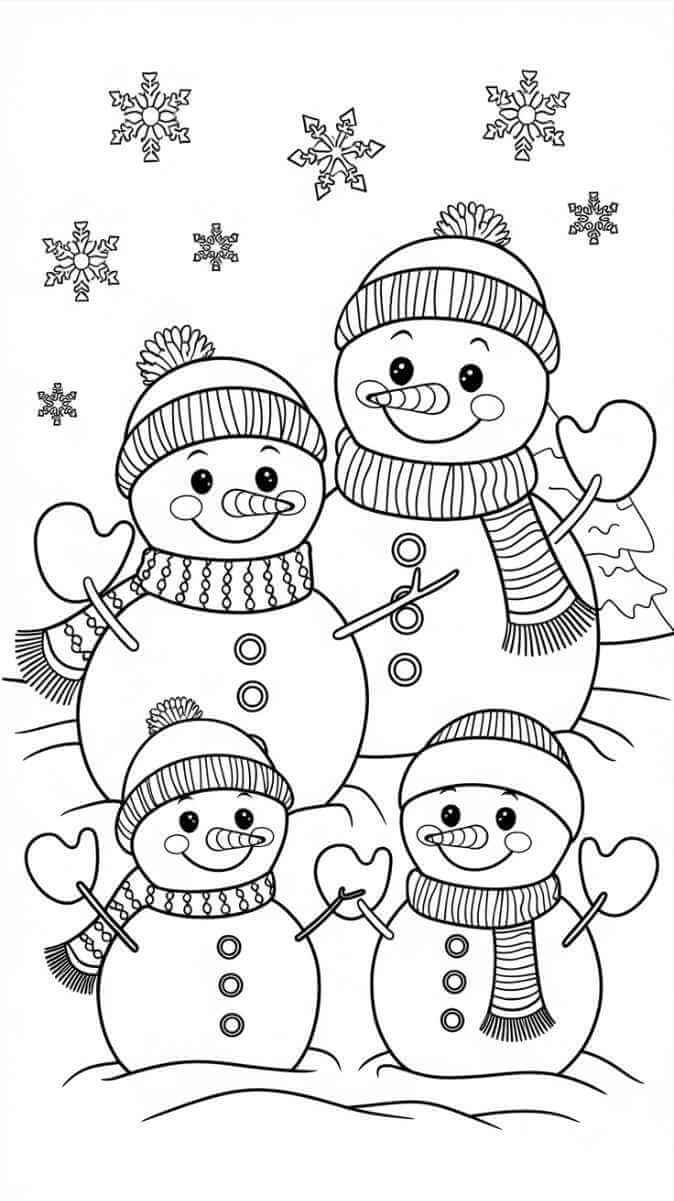 Desenho de Boneco de Neve para imprimir