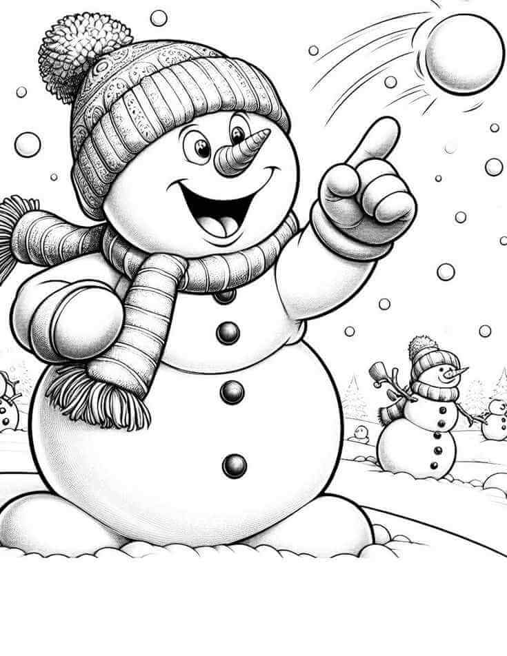 Desenho de Boneco de Neve para imprimir