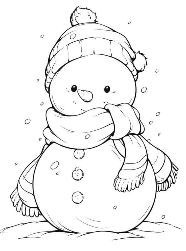 Desenho de Boneco de Neve para imprimir