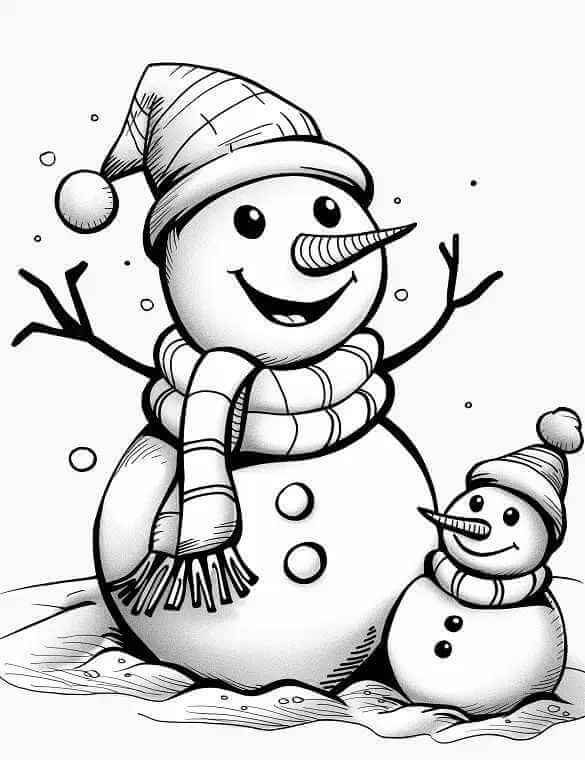 Desenho de Boneco de Neve para imprimir