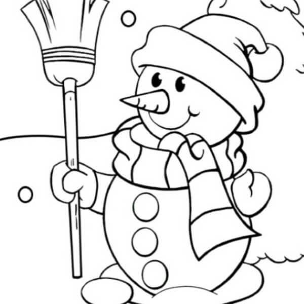 Desenho de Boneco de Neve para imprimir