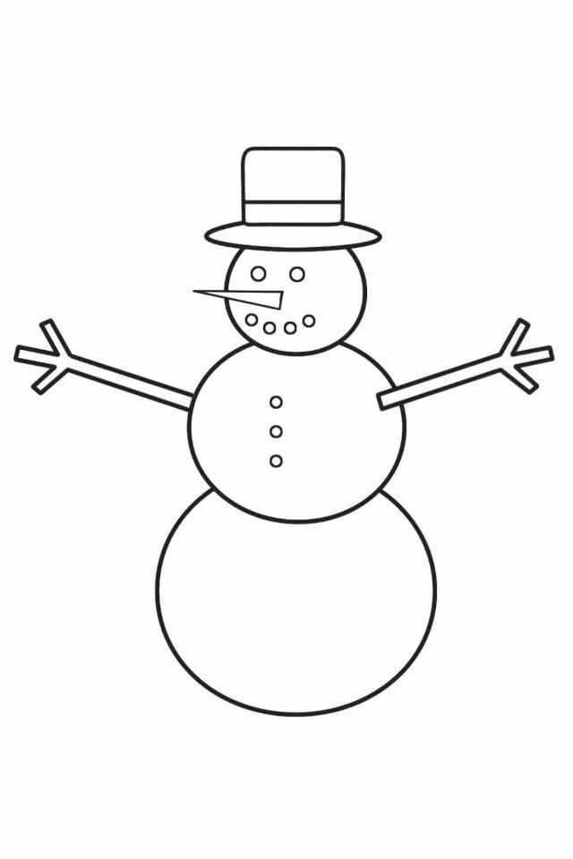 Desenho de Boneco de Neve para imprimir