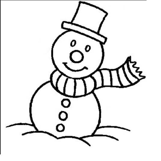 Desenho de Boneco de Neve para imprimir
