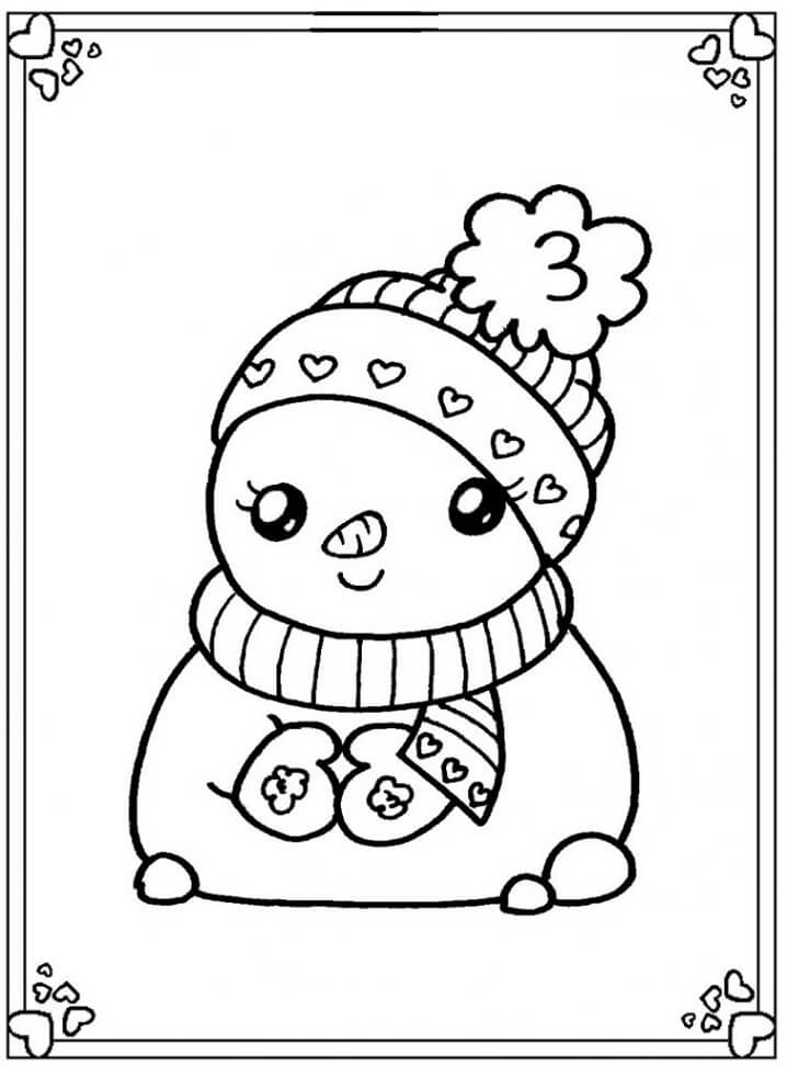 Desenho de Boneco de Neve para imprimir