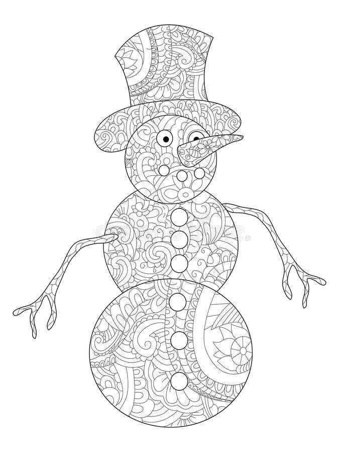 Desenho de Boneco de Neve para imprimir