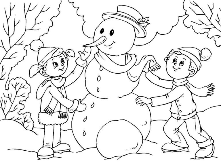 Desenho de Boneco de Neve para imprimir