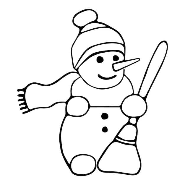 Desenho de Boneco de Neve para imprimir