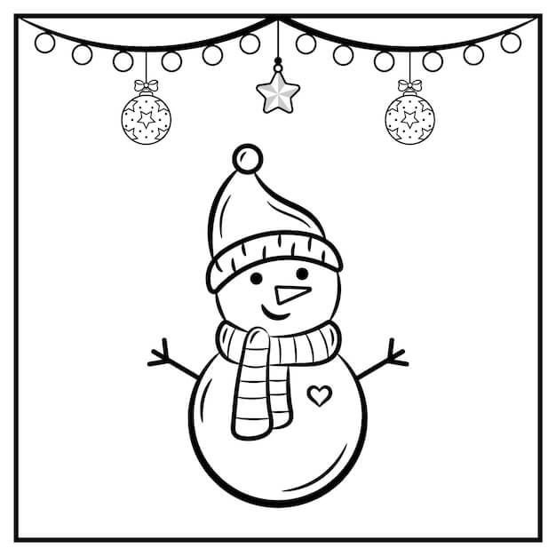 Desenho de Boneco de Neve para imprimir