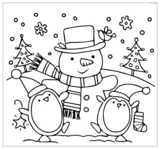 Desenho de Boneco de Neve para imprimir