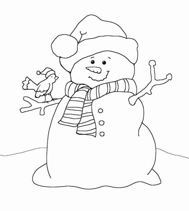 Desenho de Boneco de Neve para imprimir