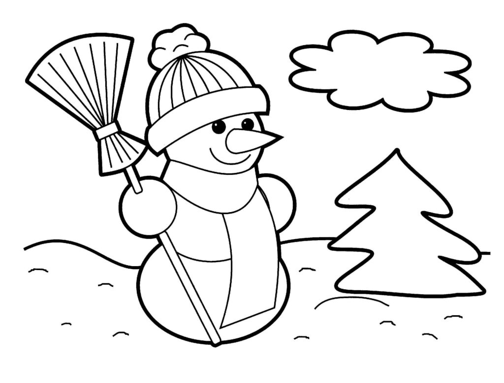 Desenho de Boneco de Neve para imprimir