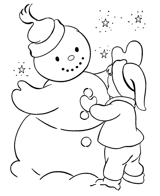 Desenho de Boneco de Neve para imprimir