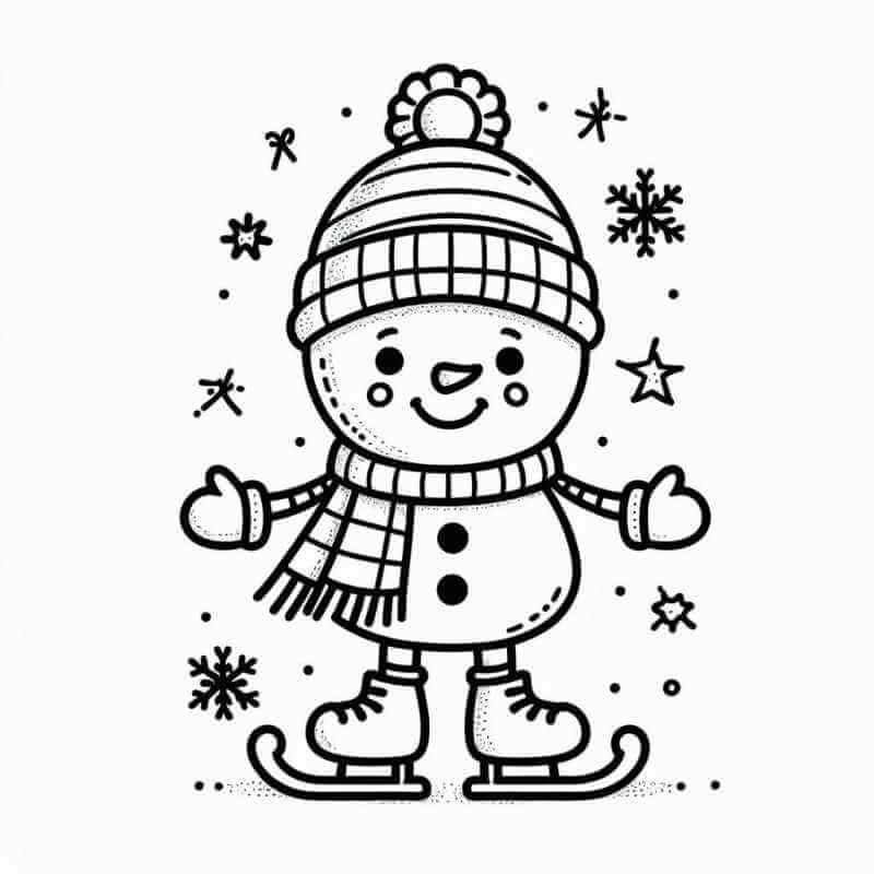 Desenho de Boneco de Neve para imprimir