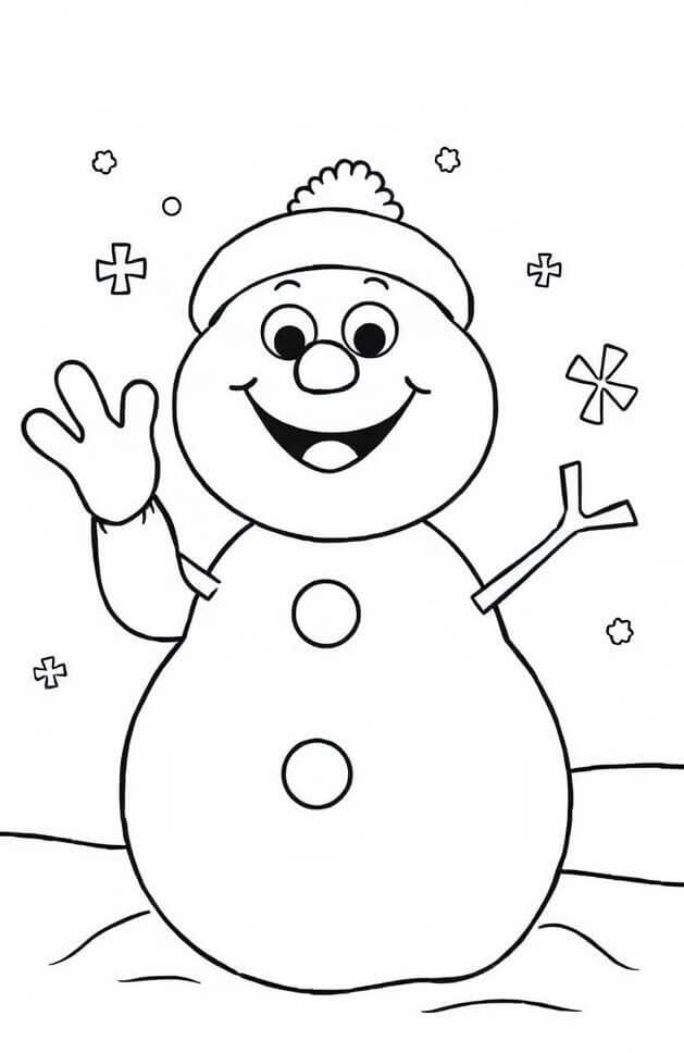 Desenho de Boneco de Neve para imprimir