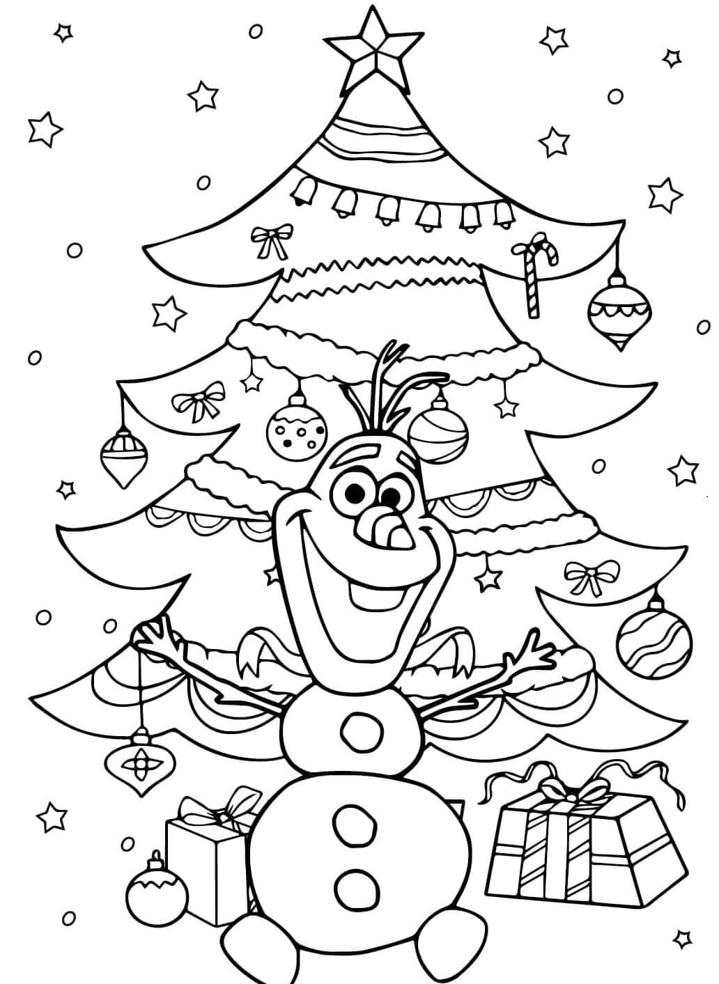 Desenho de Boneco de Neve para imprimir