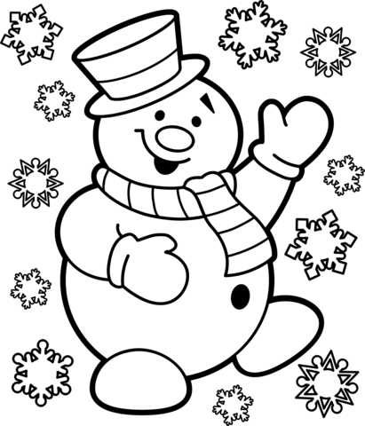 Desenho de Boneco de Neve para imprimir
