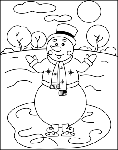 Desenho de Boneco de Neve para imprimir