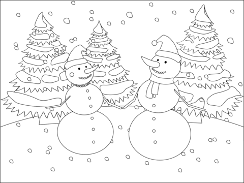 Desenho de Boneco de Neve para imprimir