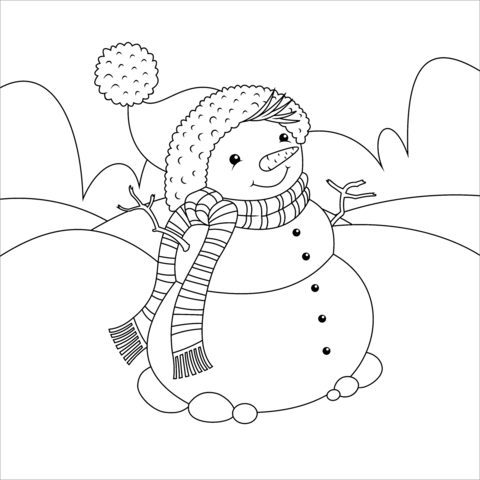 Desenho de Boneco de Neve para imprimir