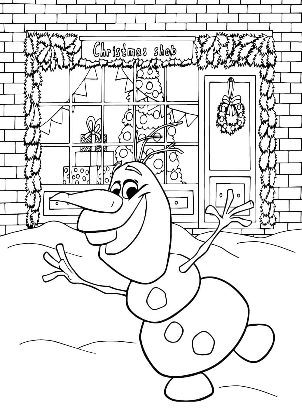 Desenho de Boneco de Neve para imprimir