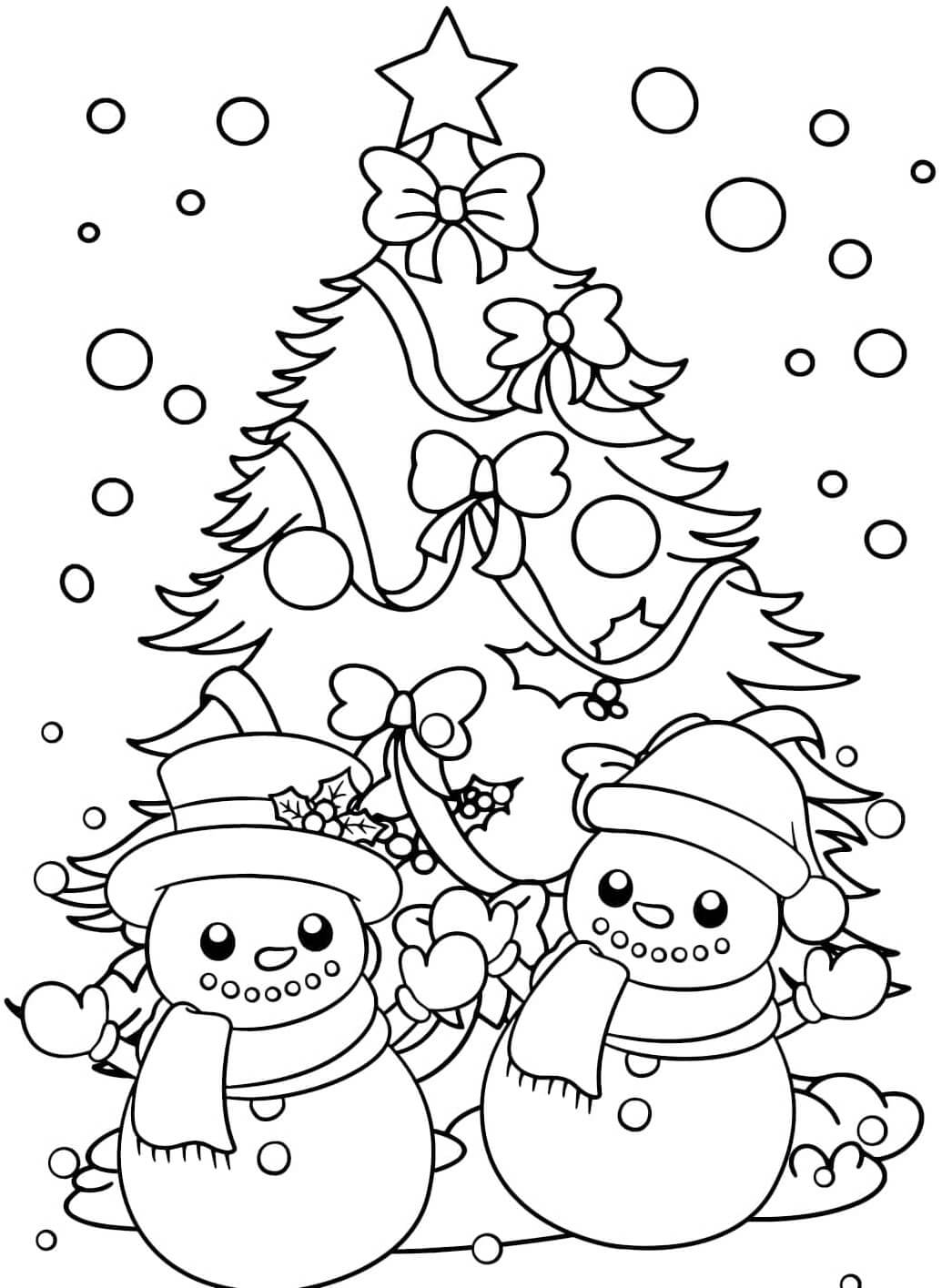 Desenho de Boneco de Neve para imprimir