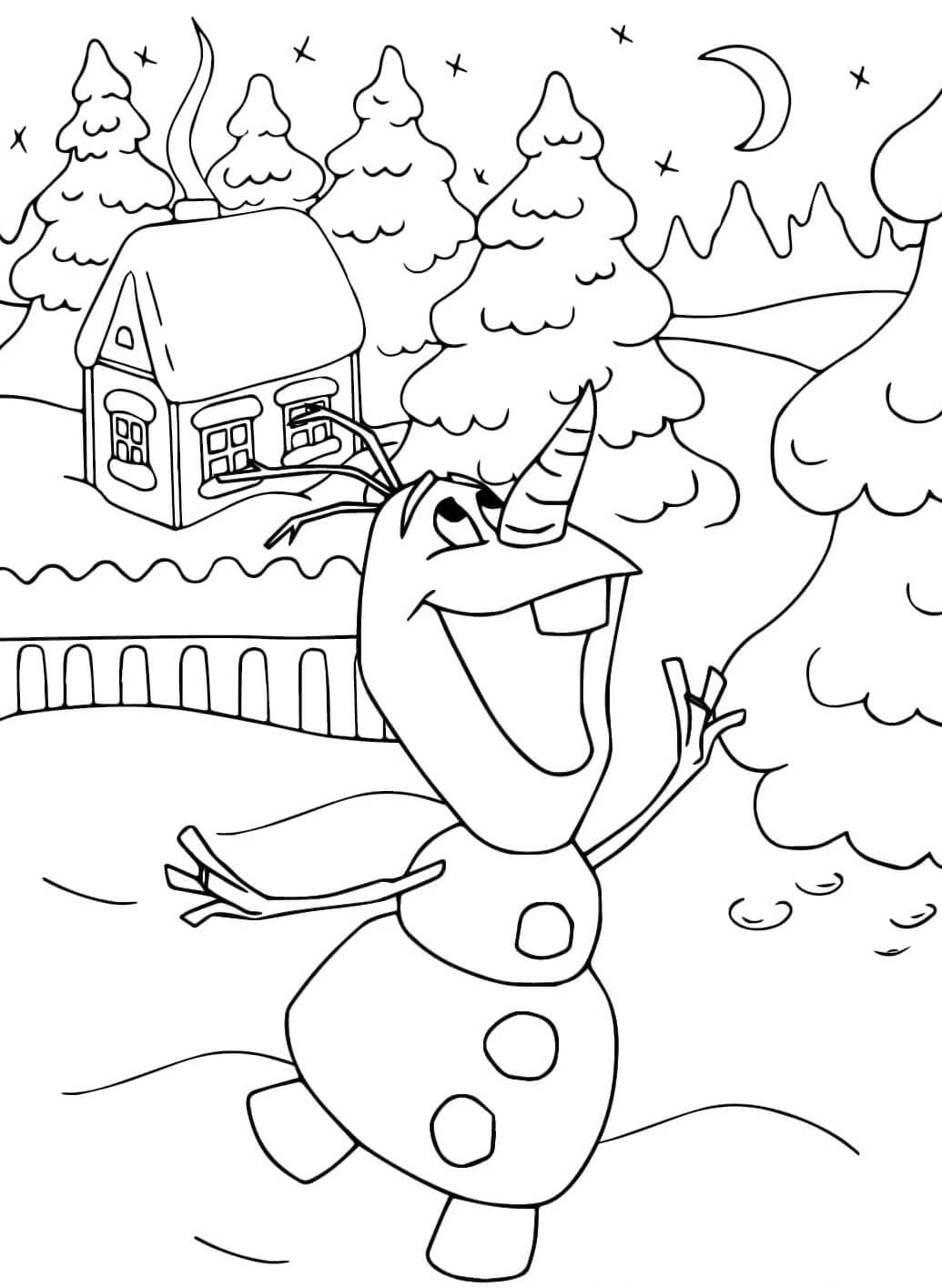 Desenho de Boneco de Neve para imprimir