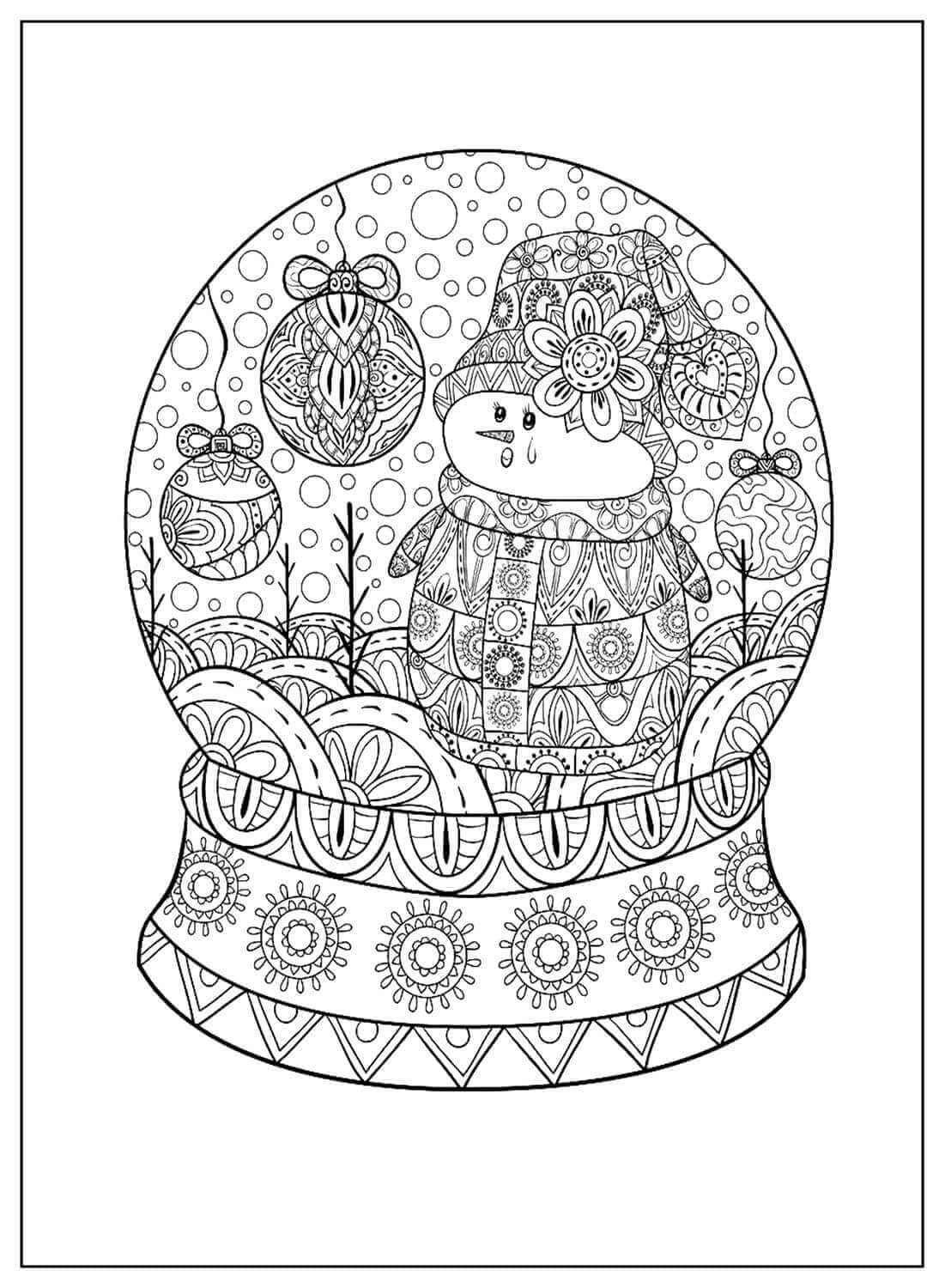 Desenho de Boneco de Neve para imprimir
