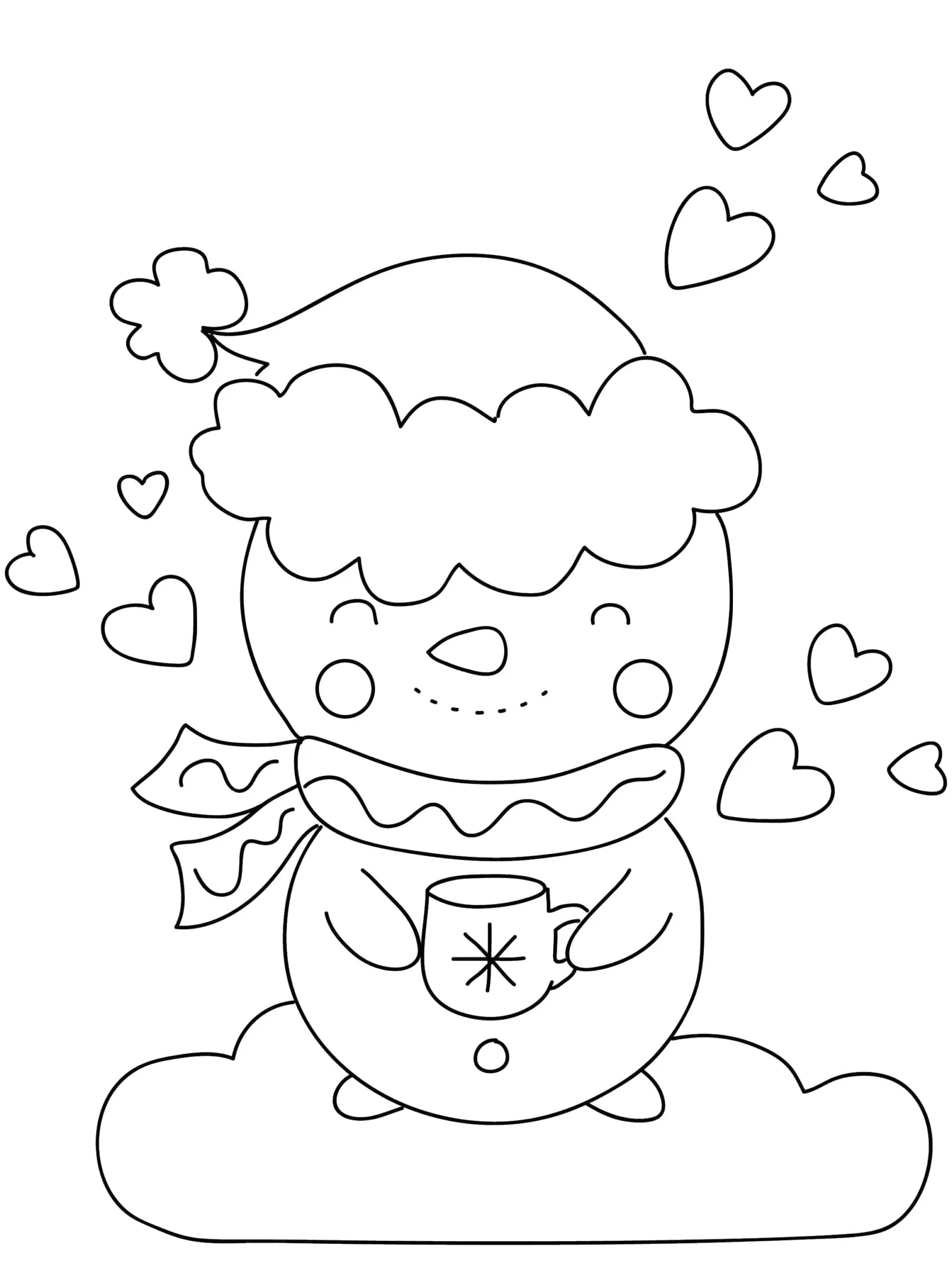 Desenho de Boneco de Neve para imprimir