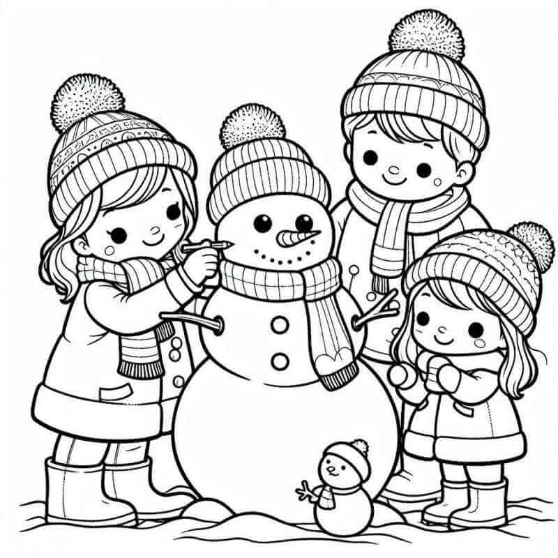 Desenho de Boneco de Neve para imprimir