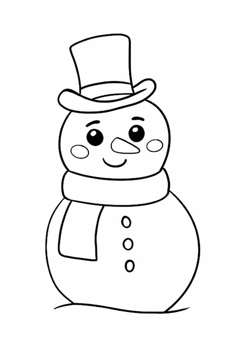 Desenho de Boneco de Neve para imprimir
