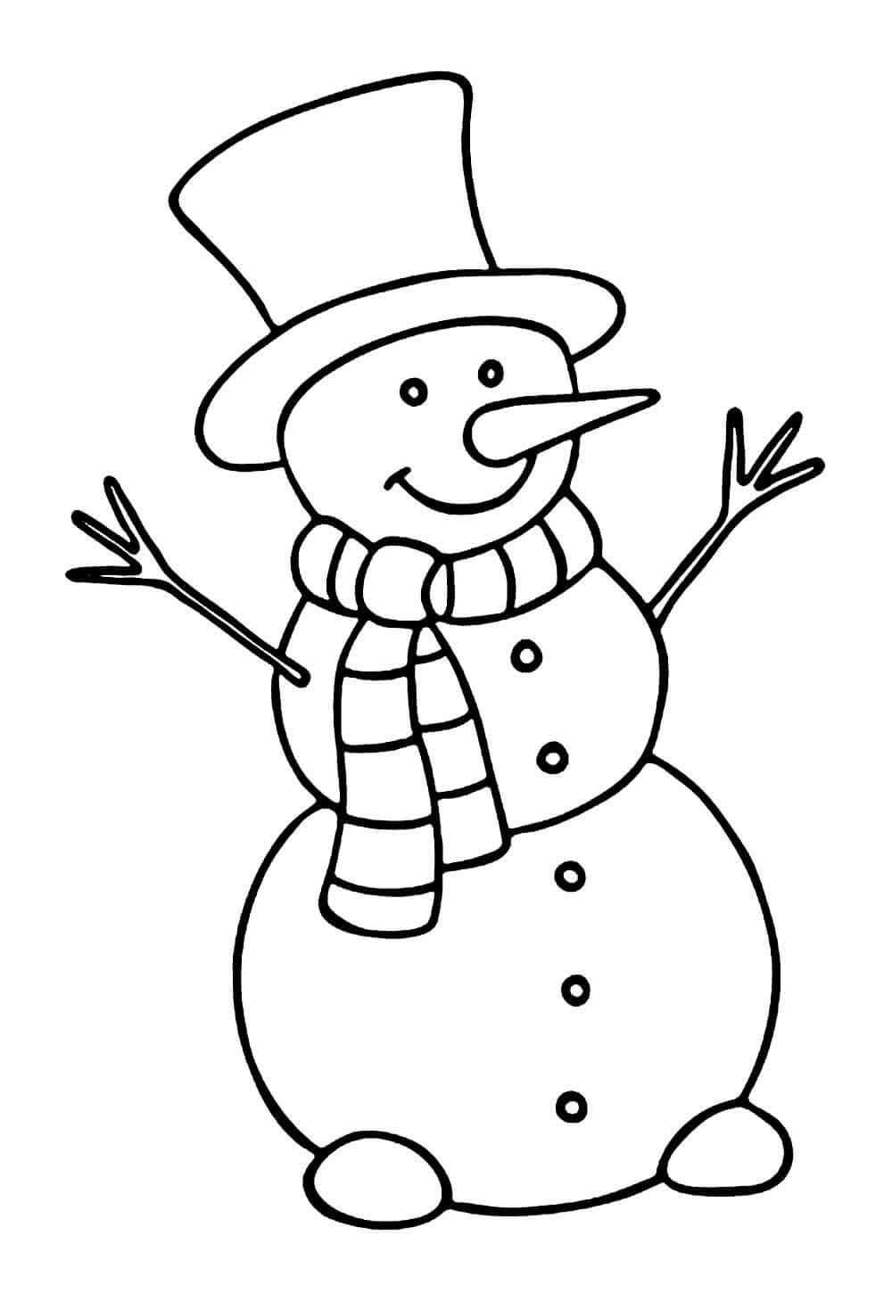 Desenho de Boneco de Neve para imprimir