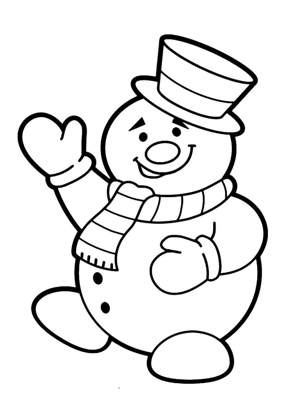 Desenho de Boneco de Neve para imprimir