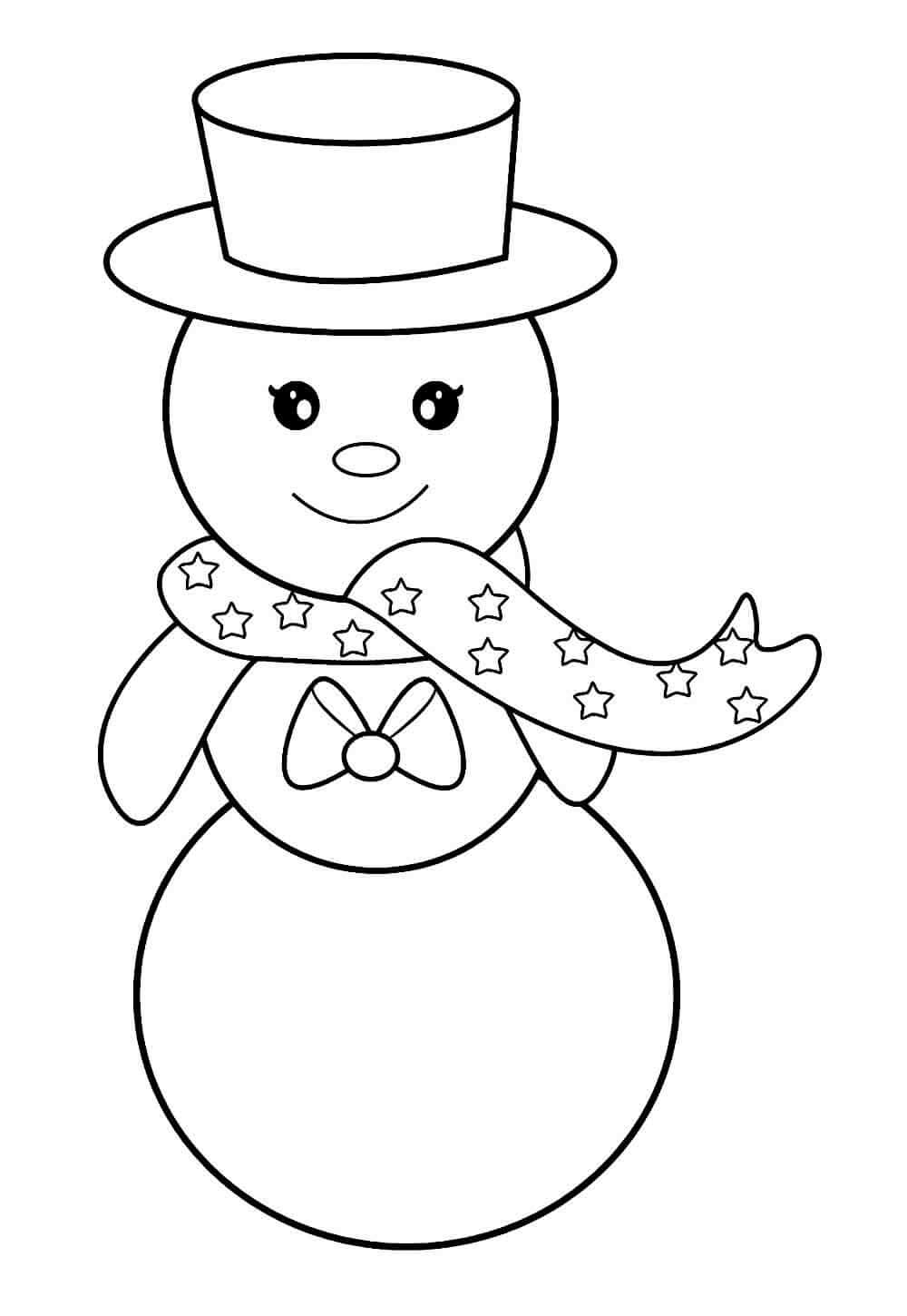 Desenho de Boneco de Neve para imprimir