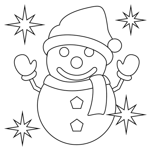 Desenho de Boneco de Neve para imprimir