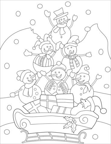 Desenho de Boneco de Neve para imprimir