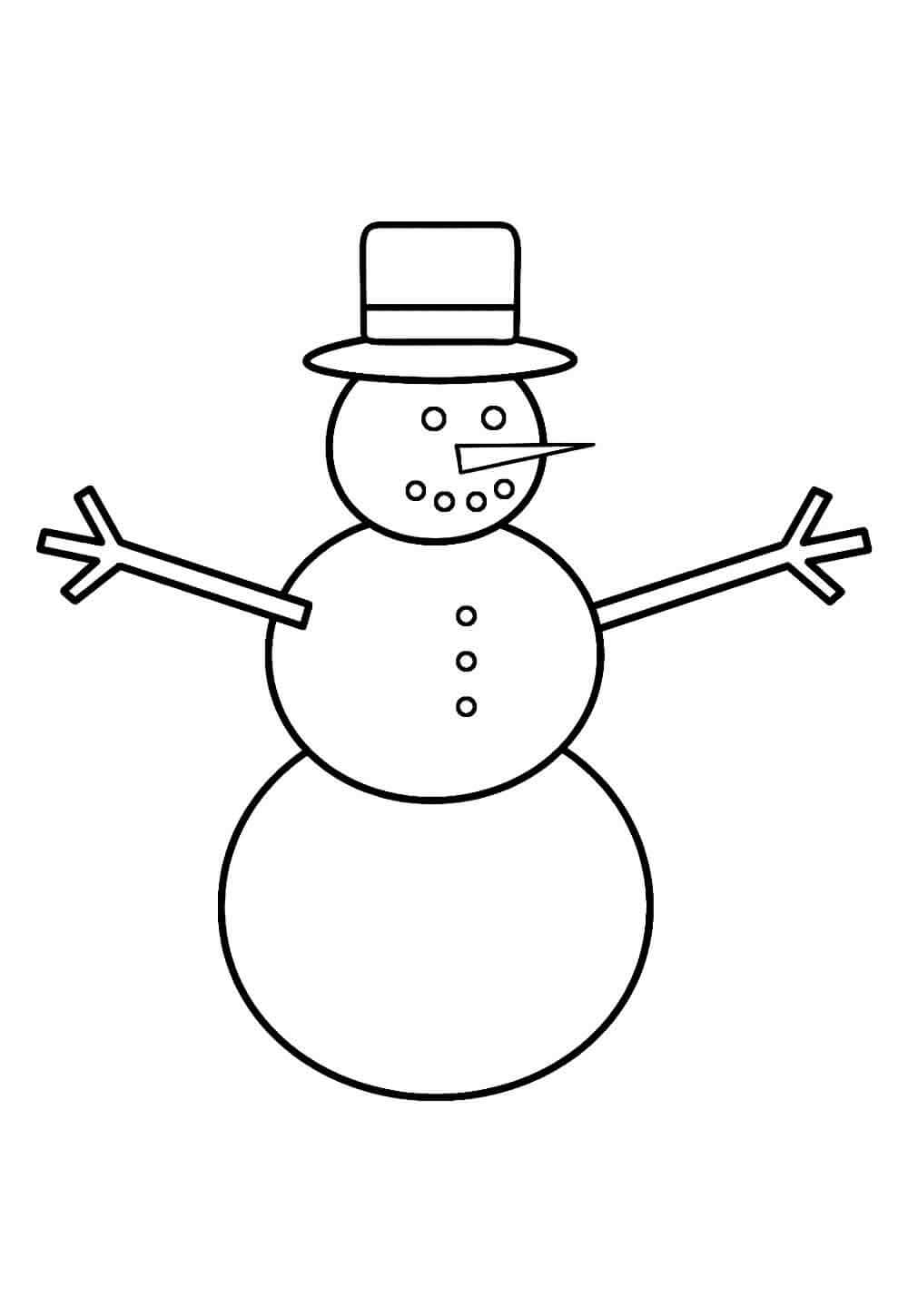 Desenho de Boneco de Neve para imprimir